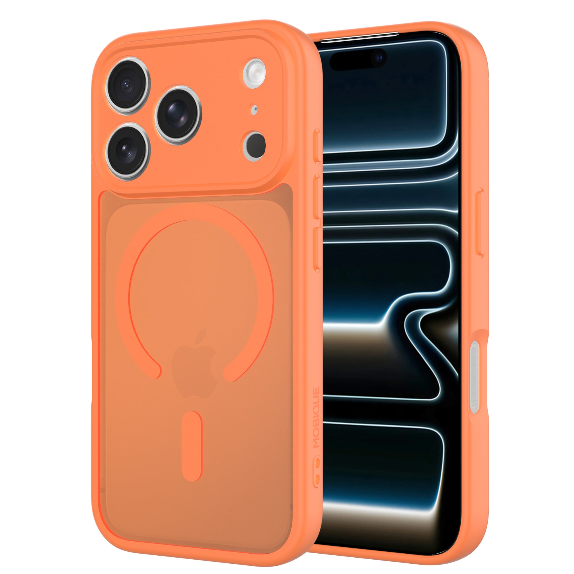 iPhone 17 Pro Max Hybrid-skal Magnetisk, Frosted Orange