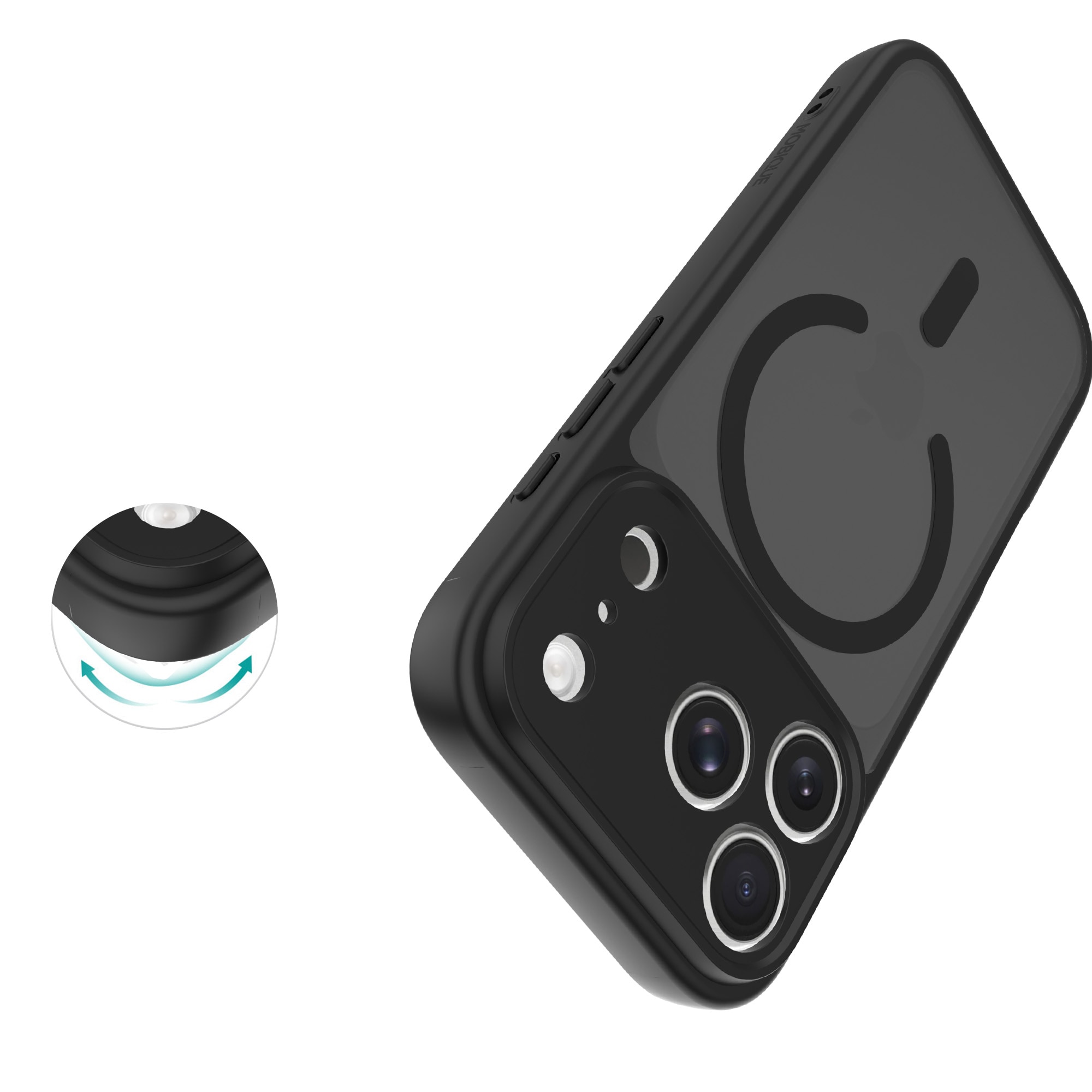 iPhone 17 Pro Max Hybrid-skal Magnetisk, Frosted Black