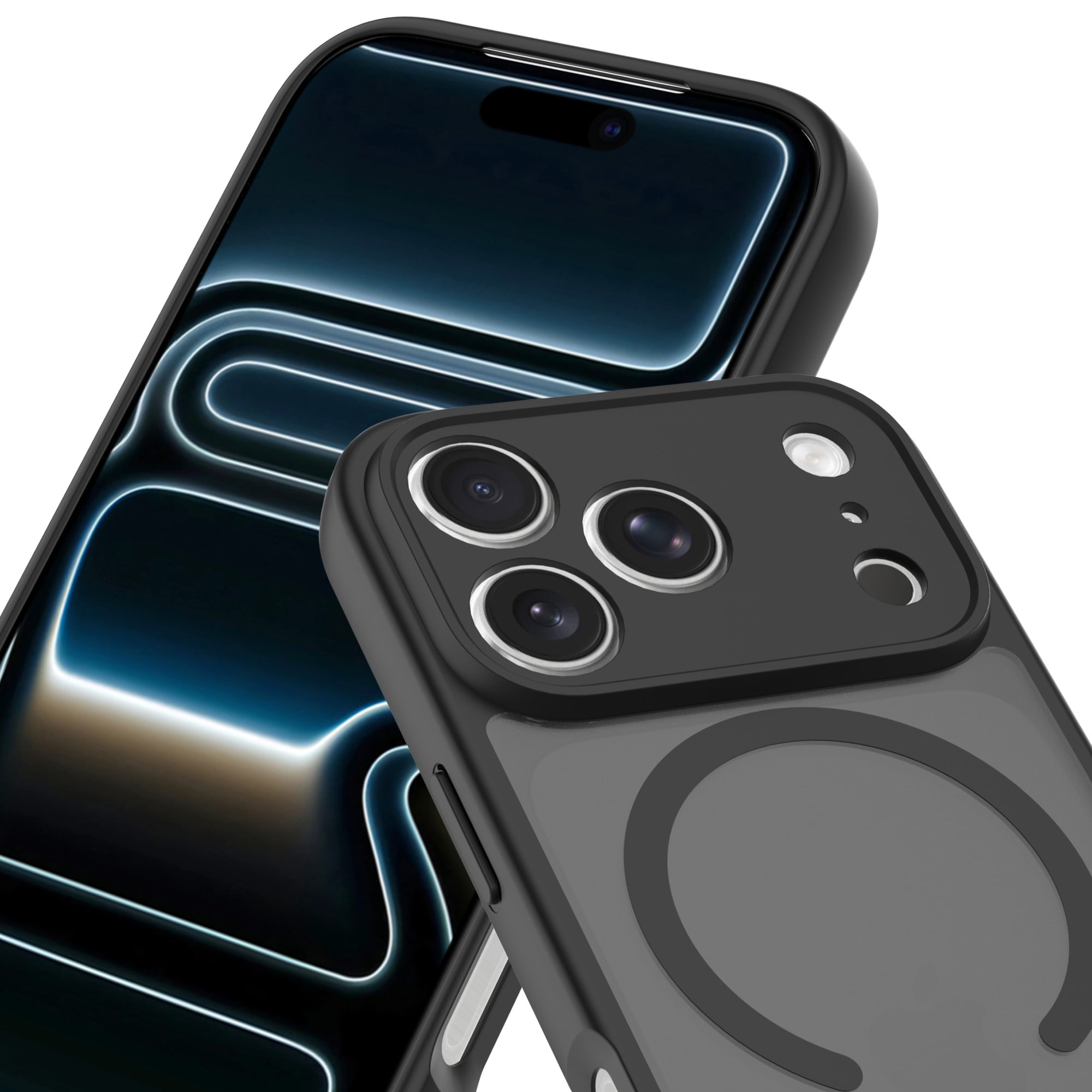 iPhone 17 Pro Max Hybrid-skal Magnetisk, Frosted Black