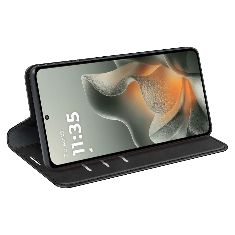 Motorola Edge 70 Slimmat fodral med kortfack, Svart