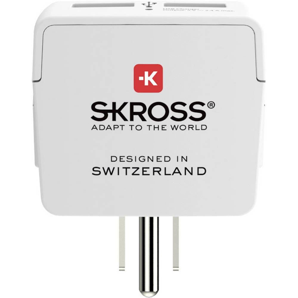 Reseadapter Europa till USA med 2 USB-A