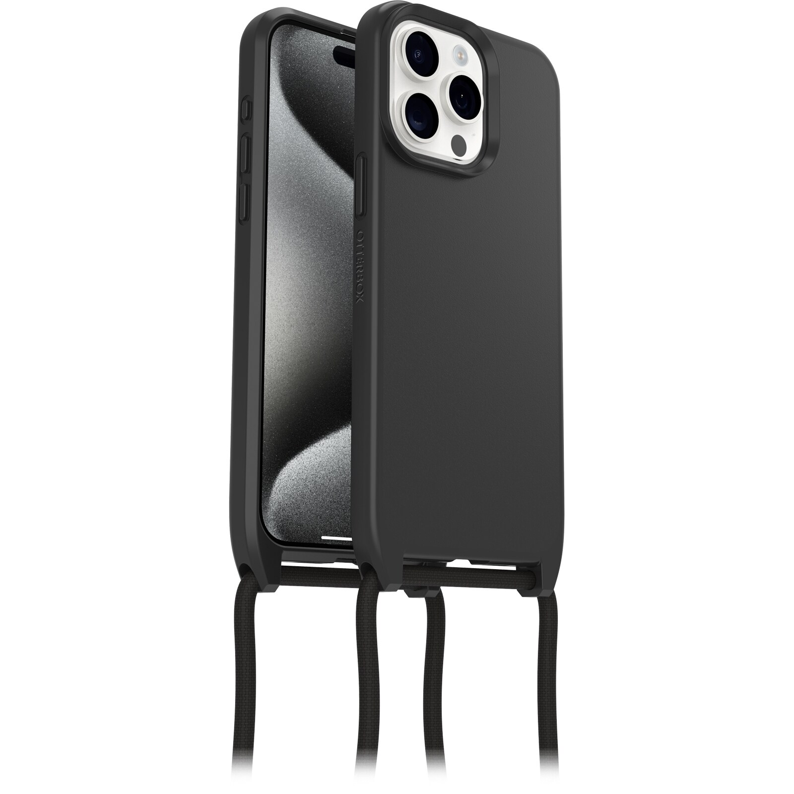 iPhone 15 Pro Max MagSafe-skal med halsband React Necklace, svart