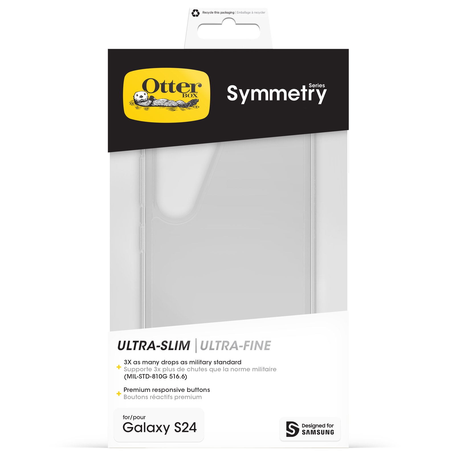 Samsung Galaxy S24 Stöttåligt skal Symmetry, Genomskinlig