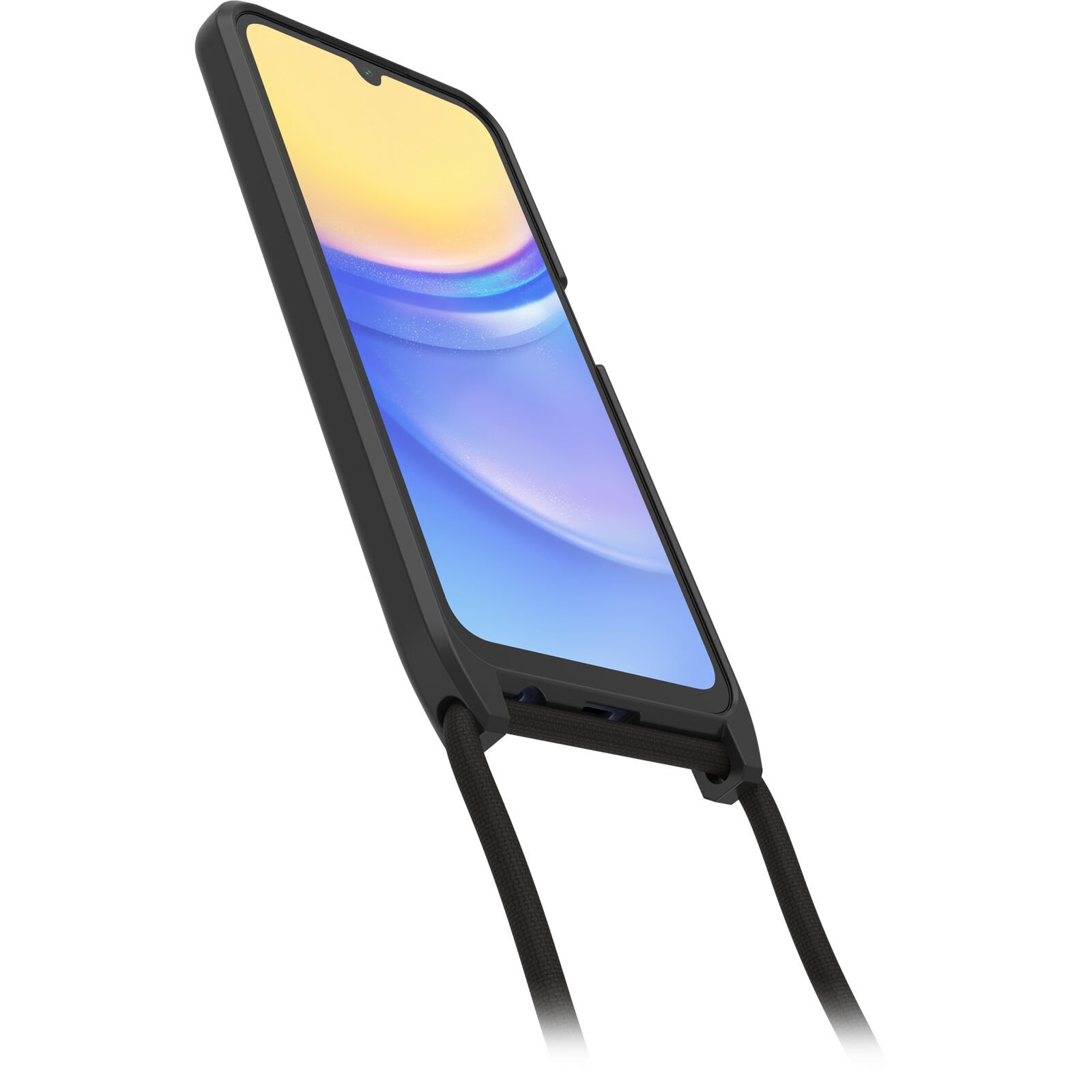 Samsung Galaxy A15 Skal med halsband React Necklace, svart