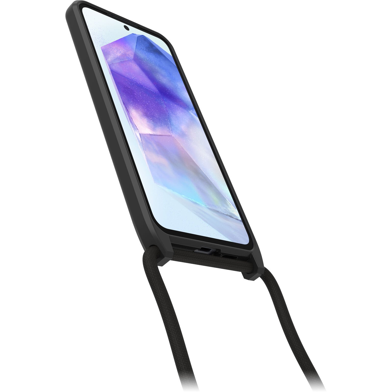 Samsung Galaxy A55 Skal med halsband React Necklace, svart