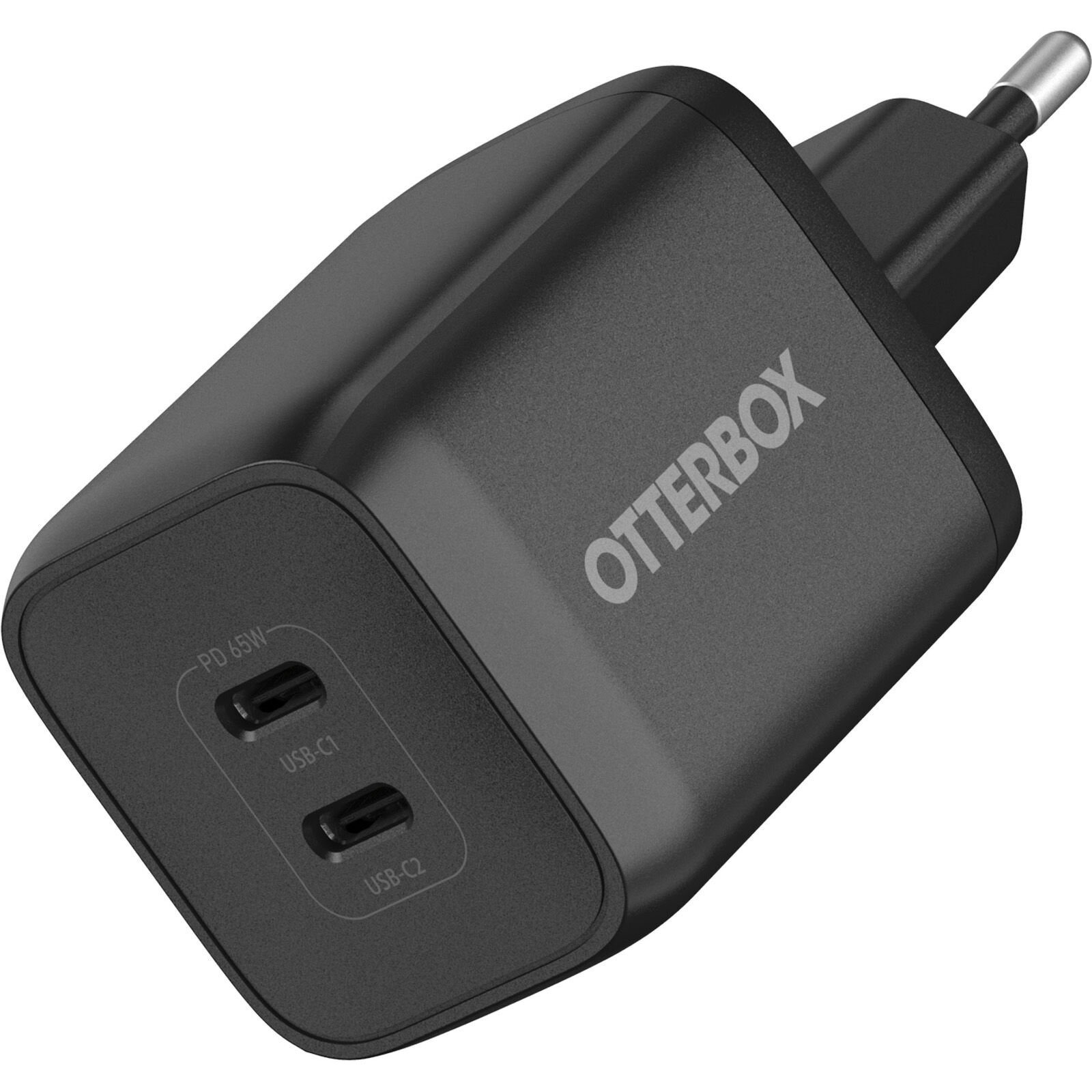 Väggladdare 2x USB-C GaN 65W, Black