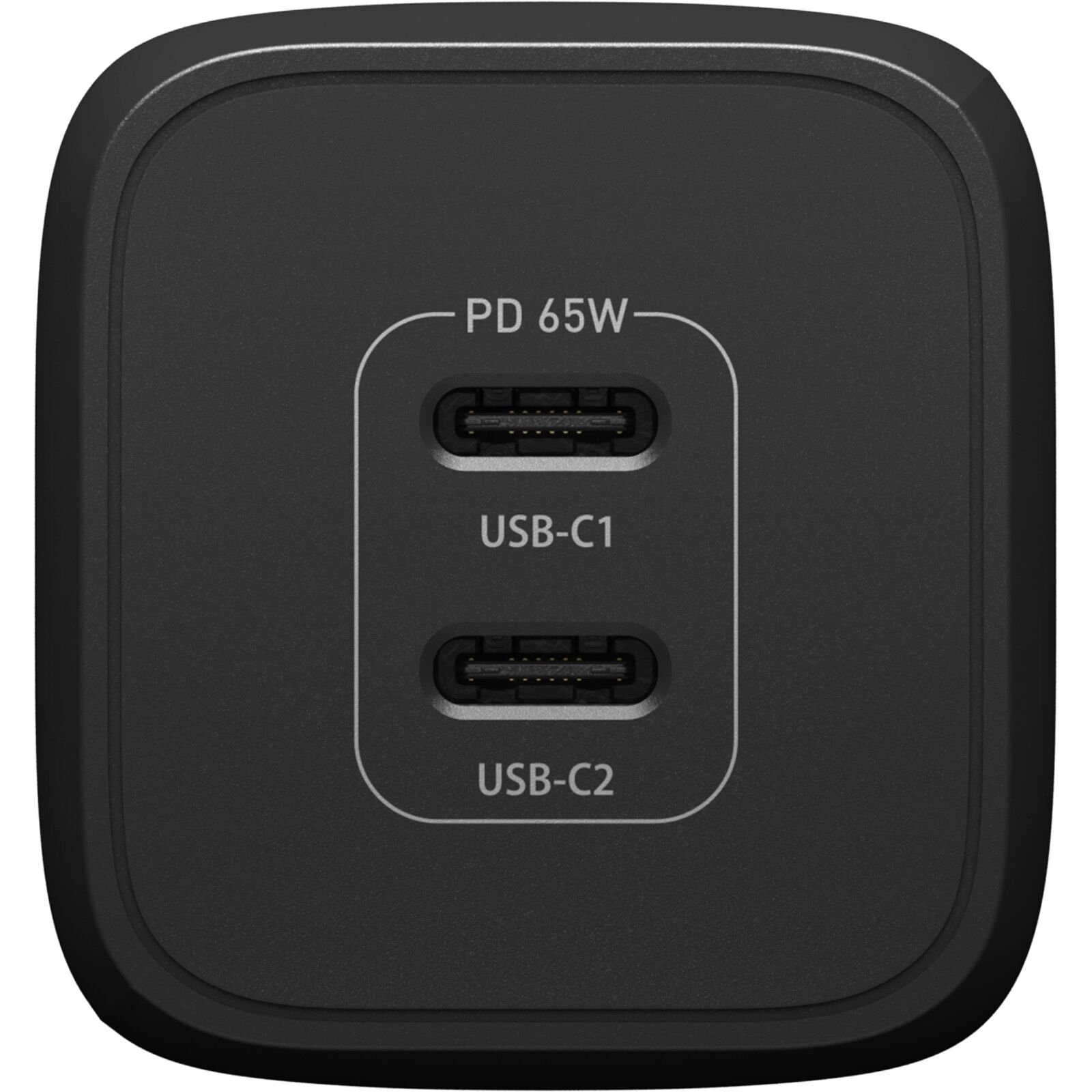 Väggladdare 2x USB-C GaN 65W, Black