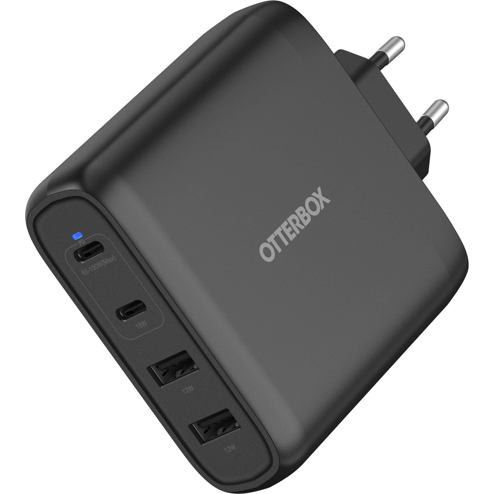 Väggladdare 2x USB-C + 2x USB-A GaN 100W, Black