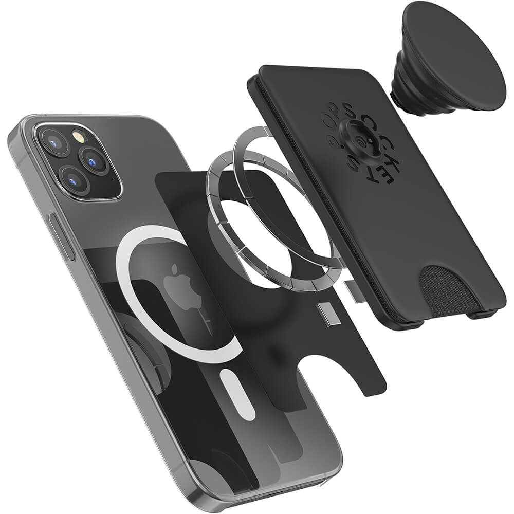 PopWallet+ MagSafe mobilplånbok med avtagbar top, svart