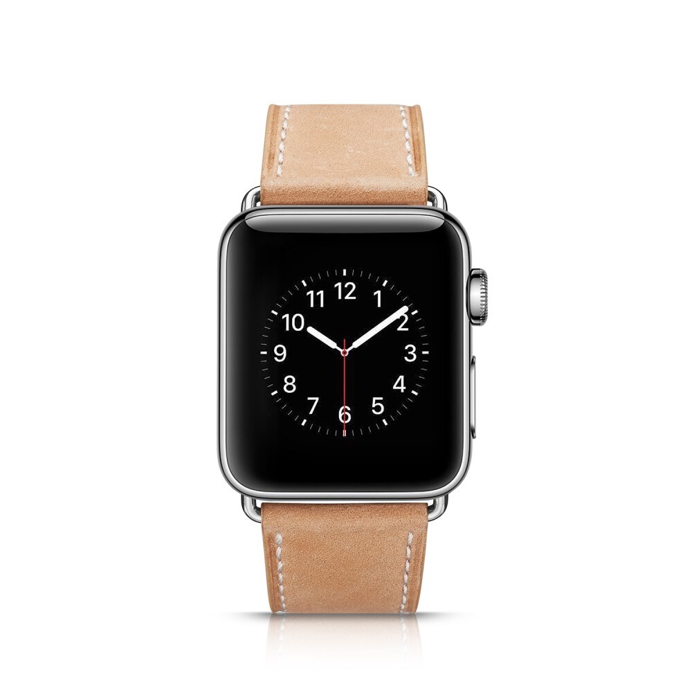 Apple Watch 45mm Series 9 Armband i äkta läder, khaki