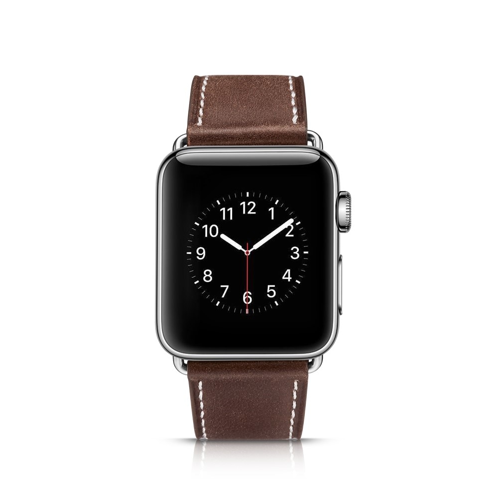 Apple Watch 45mm Series 8 Armband i äkta läder, brun
