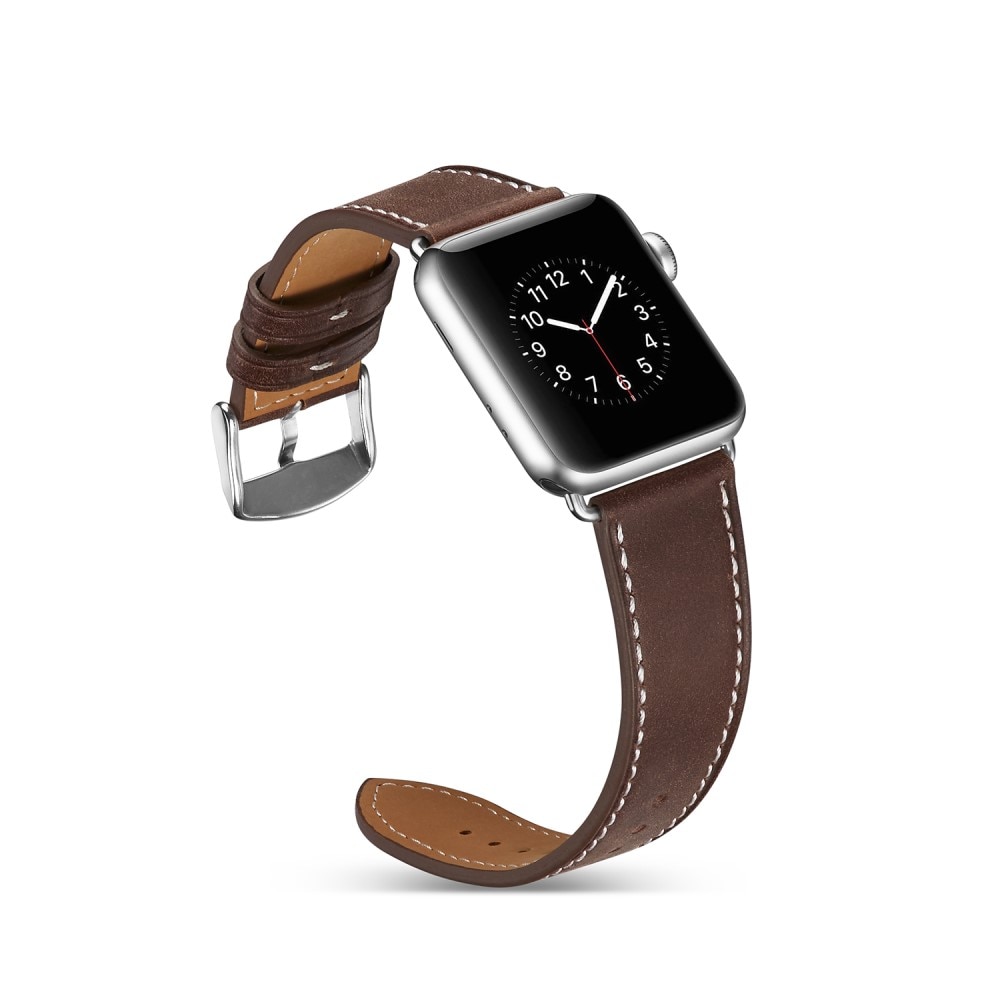 Apple Watch 45mm Series 8 Armband i äkta läder, brun