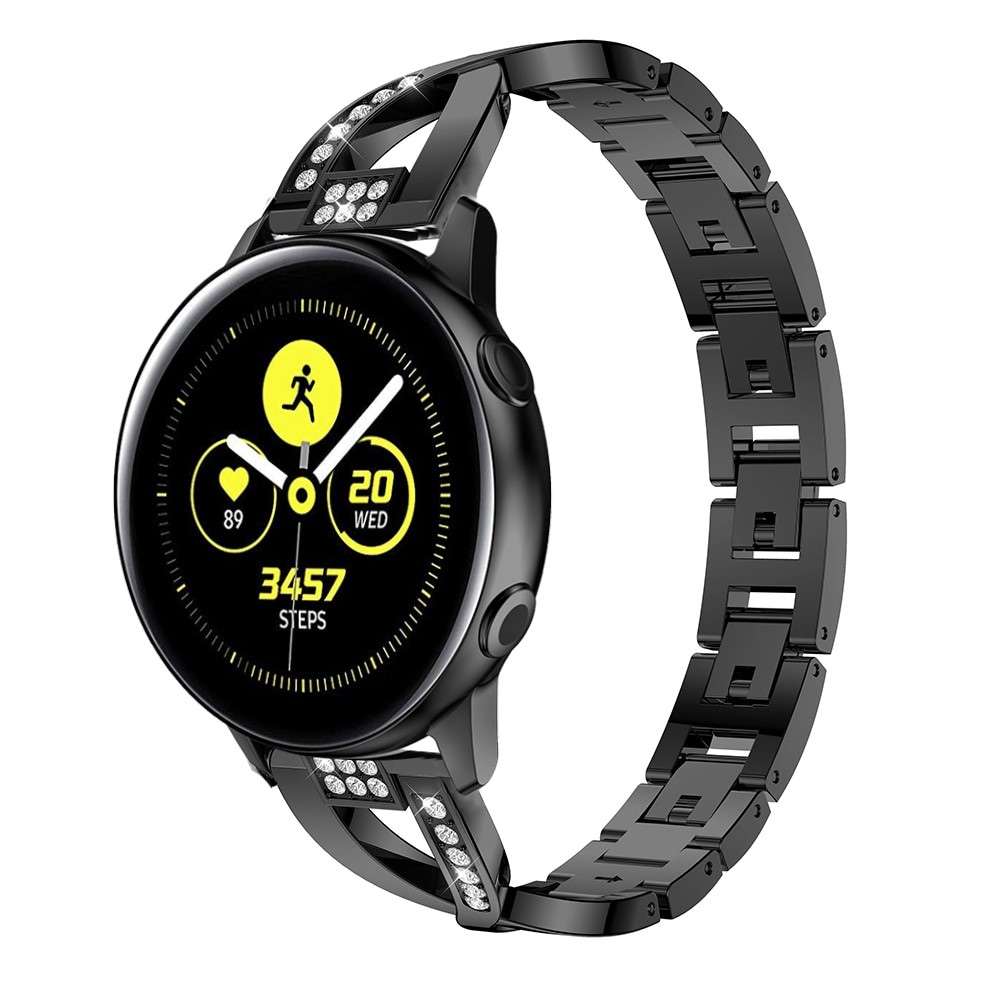 Samsung Galaxy Watch 5 44mm Smalt länkarmband med glittrande stenar, svart