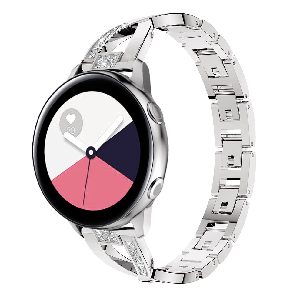 Samsung Galaxy Watch 5 40mm Smalt länkarmband med glittrande stenar, silver