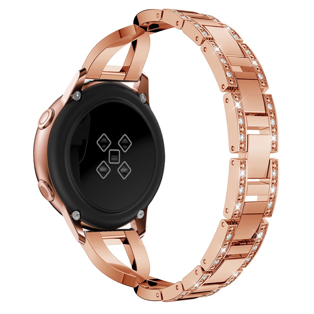 Garmin Vivoactive 5 Smalt länkarmband med glittrande stenar, roséguld