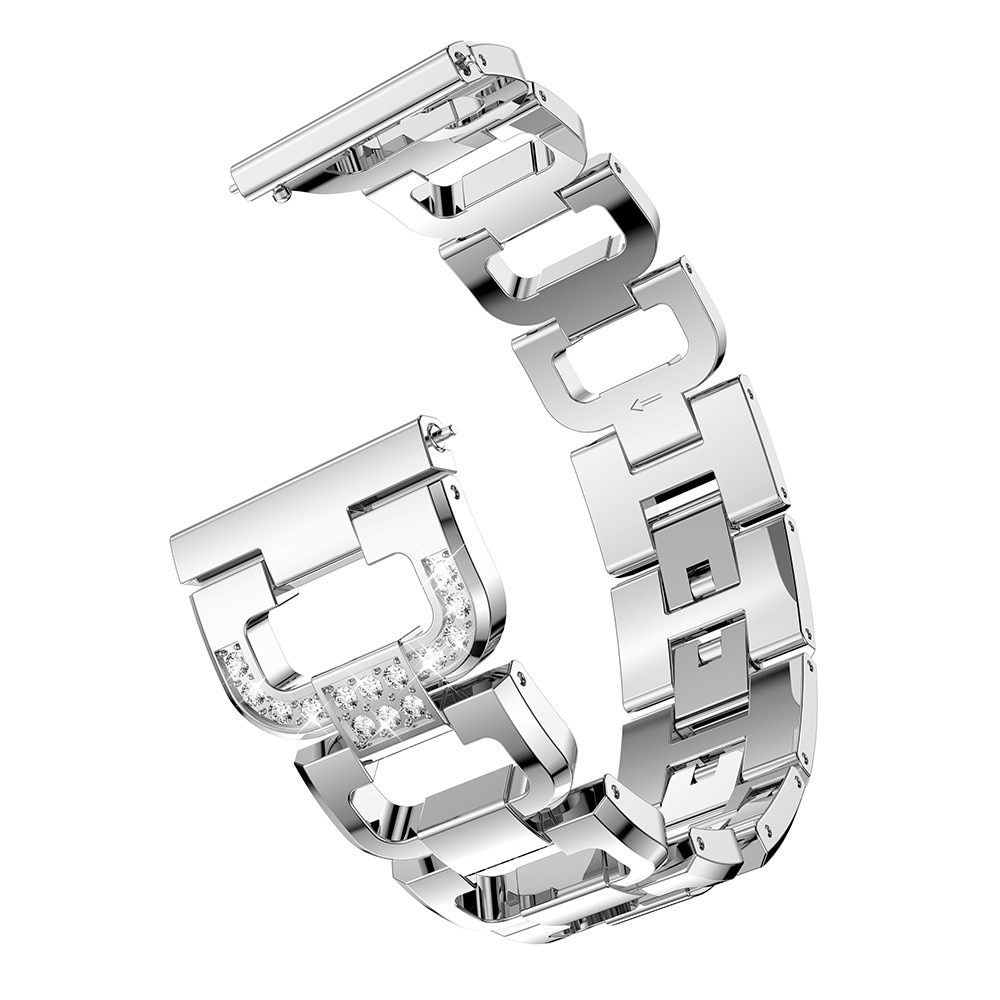 Garmin Vivoactive 4/Venu 2 Lyxigt armband med glittrande stenar, silver