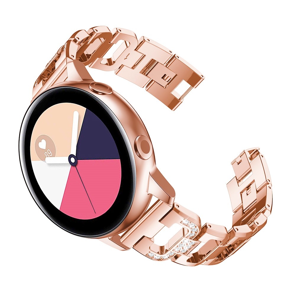 Samsung Galaxy Watch 5 44mm Lyxigt armband med glittrande stenar, roséguld