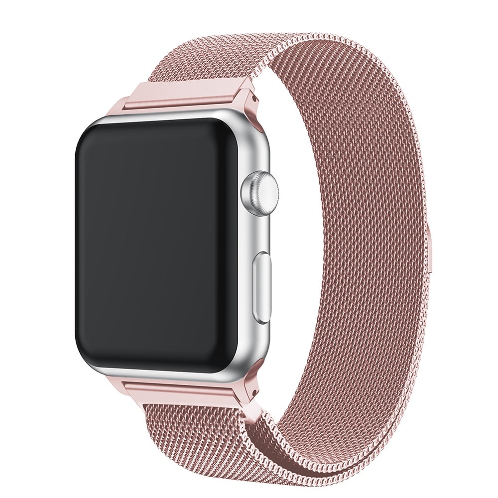 Apple Watch 44mm Armband Milanese Loop, rosa guld