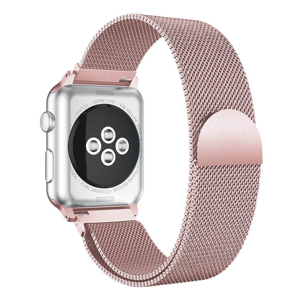 Apple Watch 41mm Series 7 Armband Milanese Loop, rosa guld