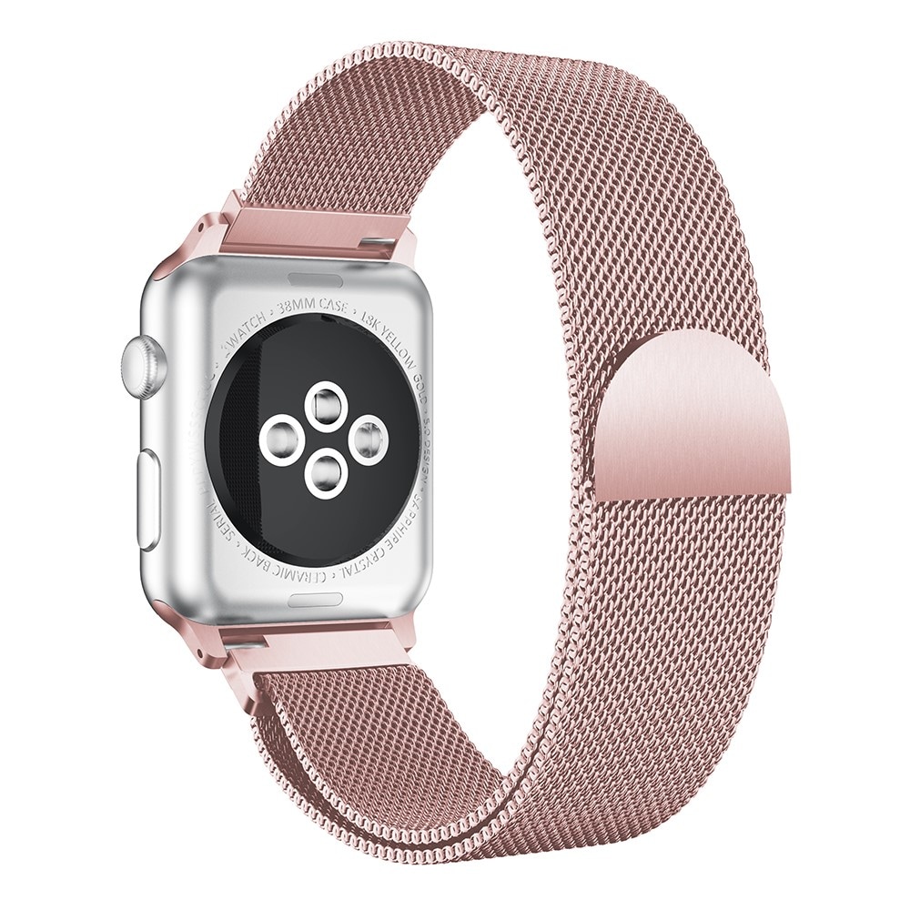 Apple Watch 45mm Series 7 Armband Milanese Loop, rosa guld