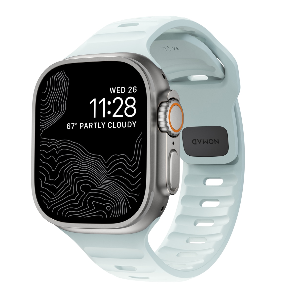 Apple Watch Series 7 45mm Armband - Sport Band Icy Blue Glow - Limited edition