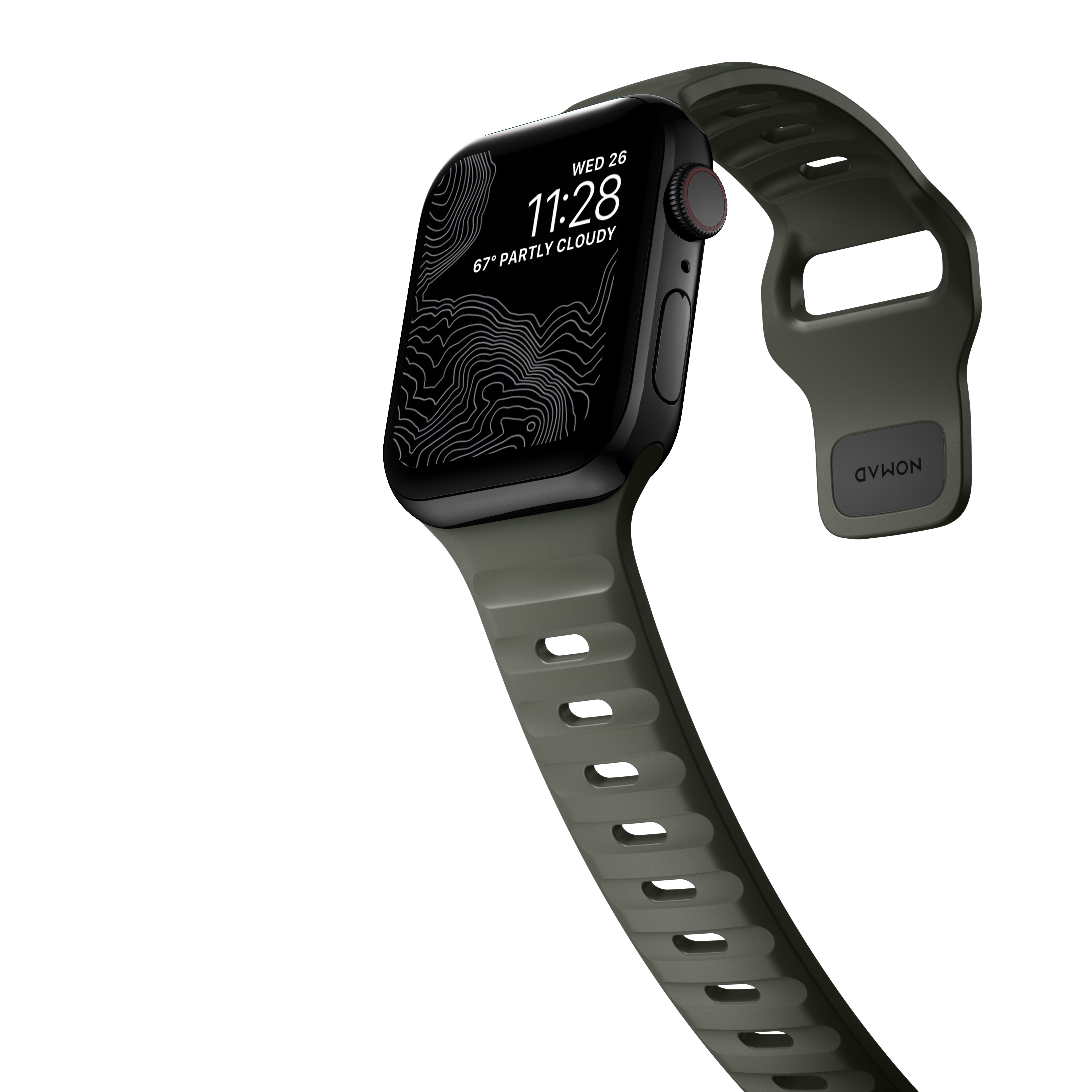 Apple Watch Series 4-6 44mm Armband - Sport Band Ash Green