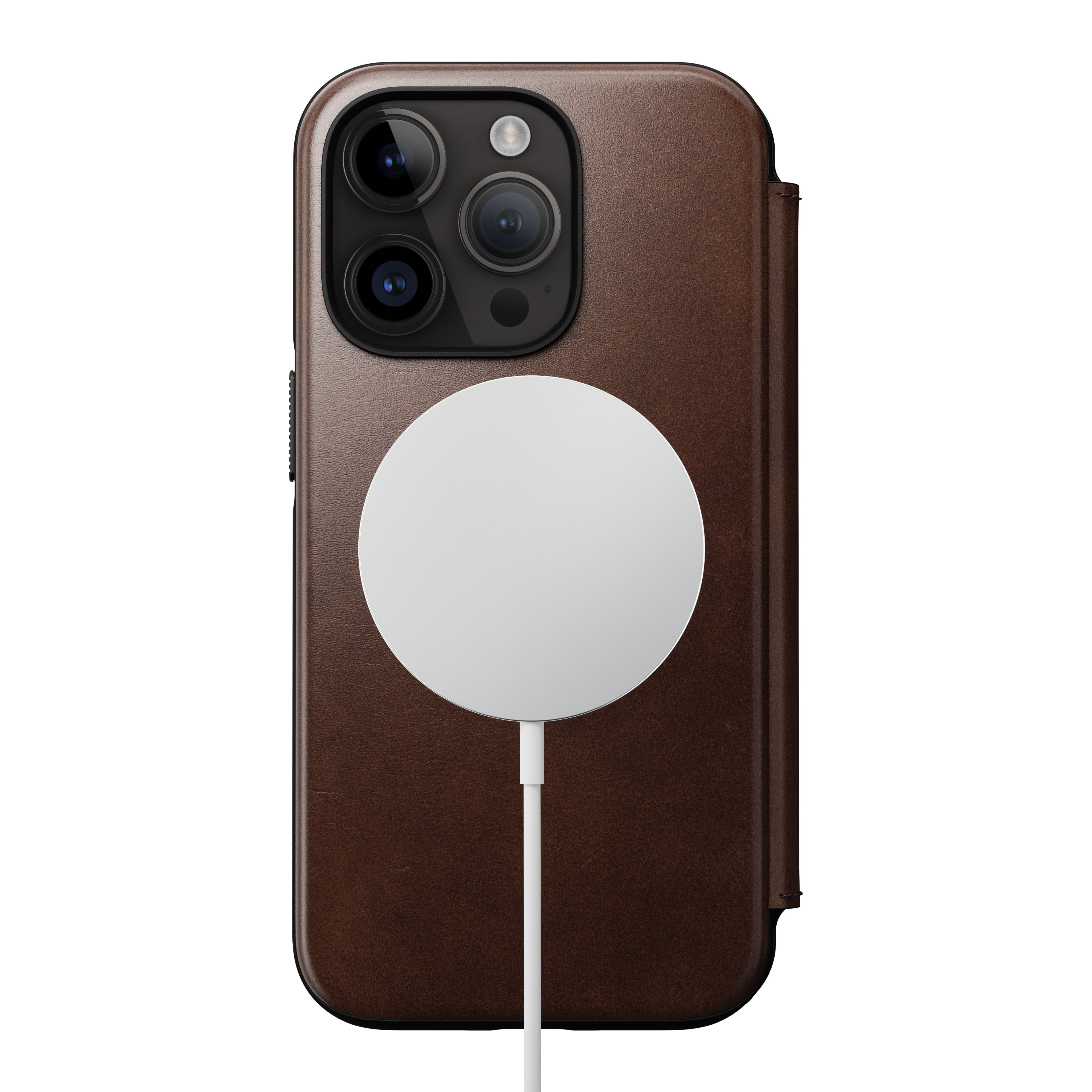 iPhone 14 Pro Läderfodral MagSafe  - Modern Horween Leather Folio Brun
