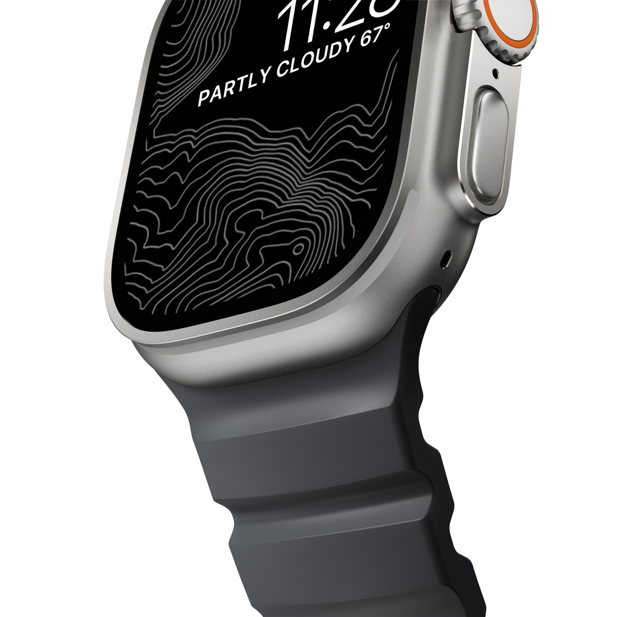 Apple Watch Series 4-6 44mm Armband Rocky Point (Natural Hardware) Storm