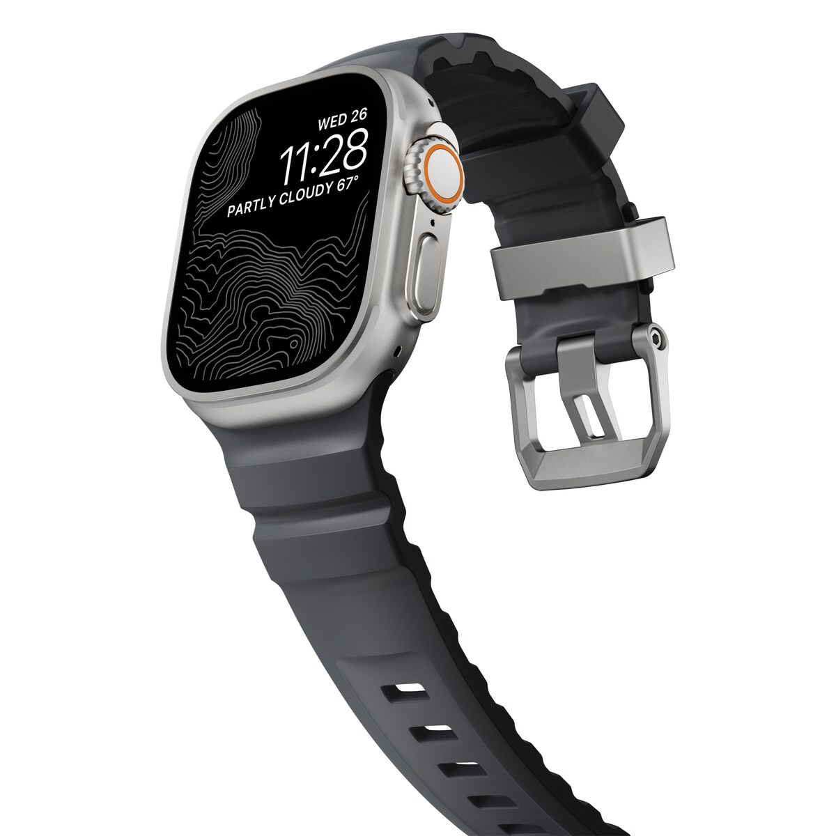 Apple Watch Series 4-6 44mm Armband Rocky Point (Natural Hardware) Storm