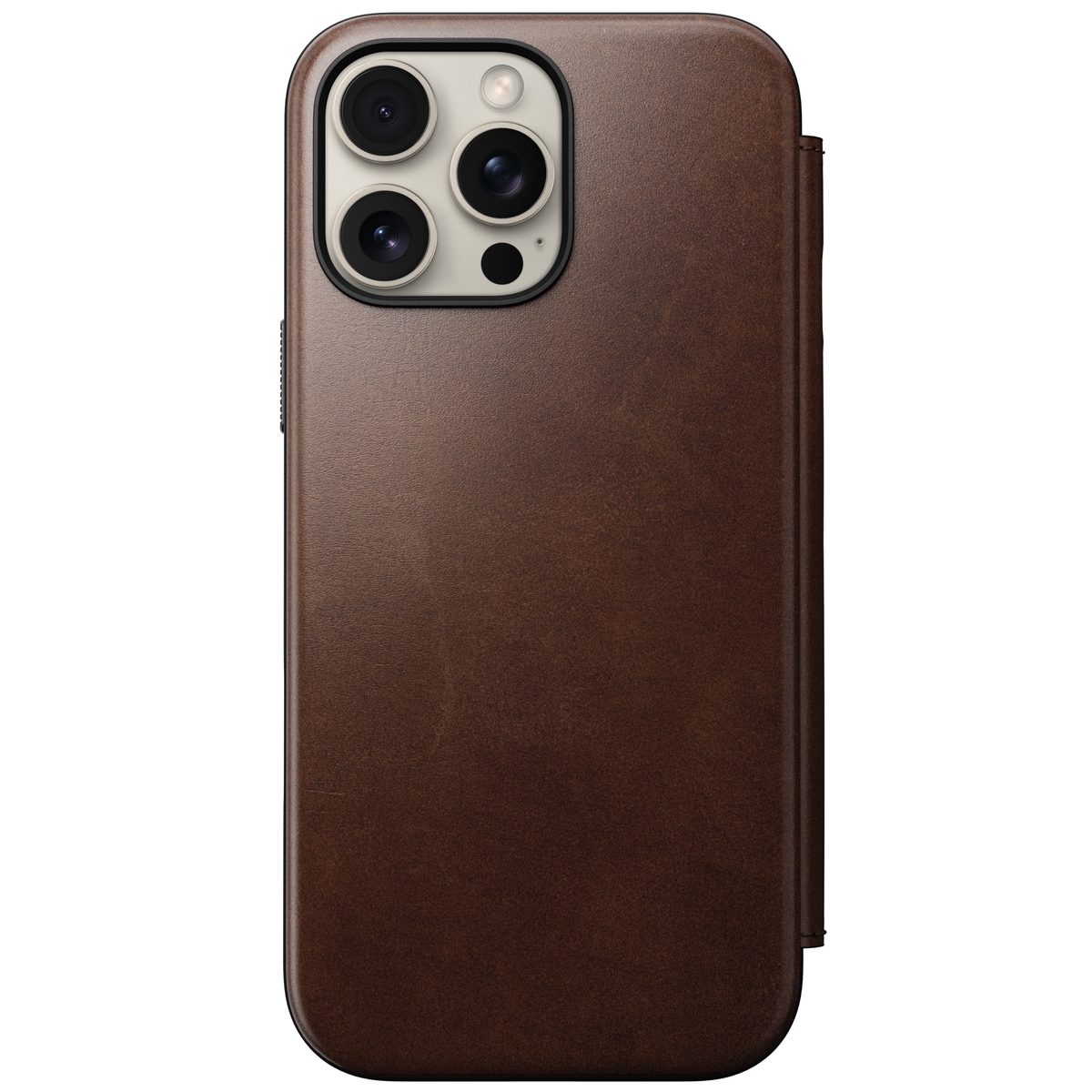 iPhone 16 Pro Max Läderfodral MagSafe  - Modern Horween Leather Folio Rustic Brown