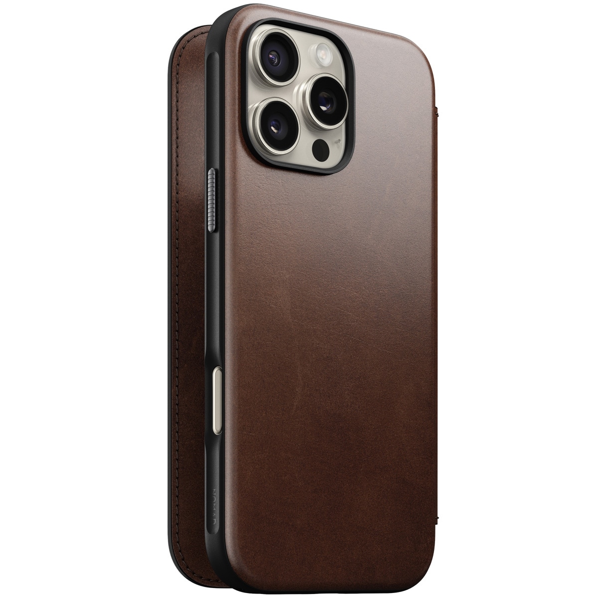 iPhone 16 Pro Max Läderfodral MagSafe  - Modern Horween Leather Folio Rustic Brown