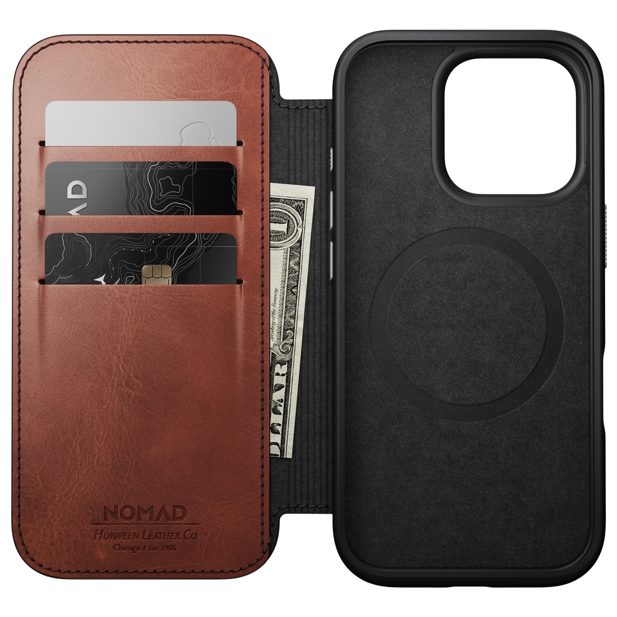 iPhone 16 Pro Läderfodral MagSafe  - Modern Horween Leather Folio Olde Dublin