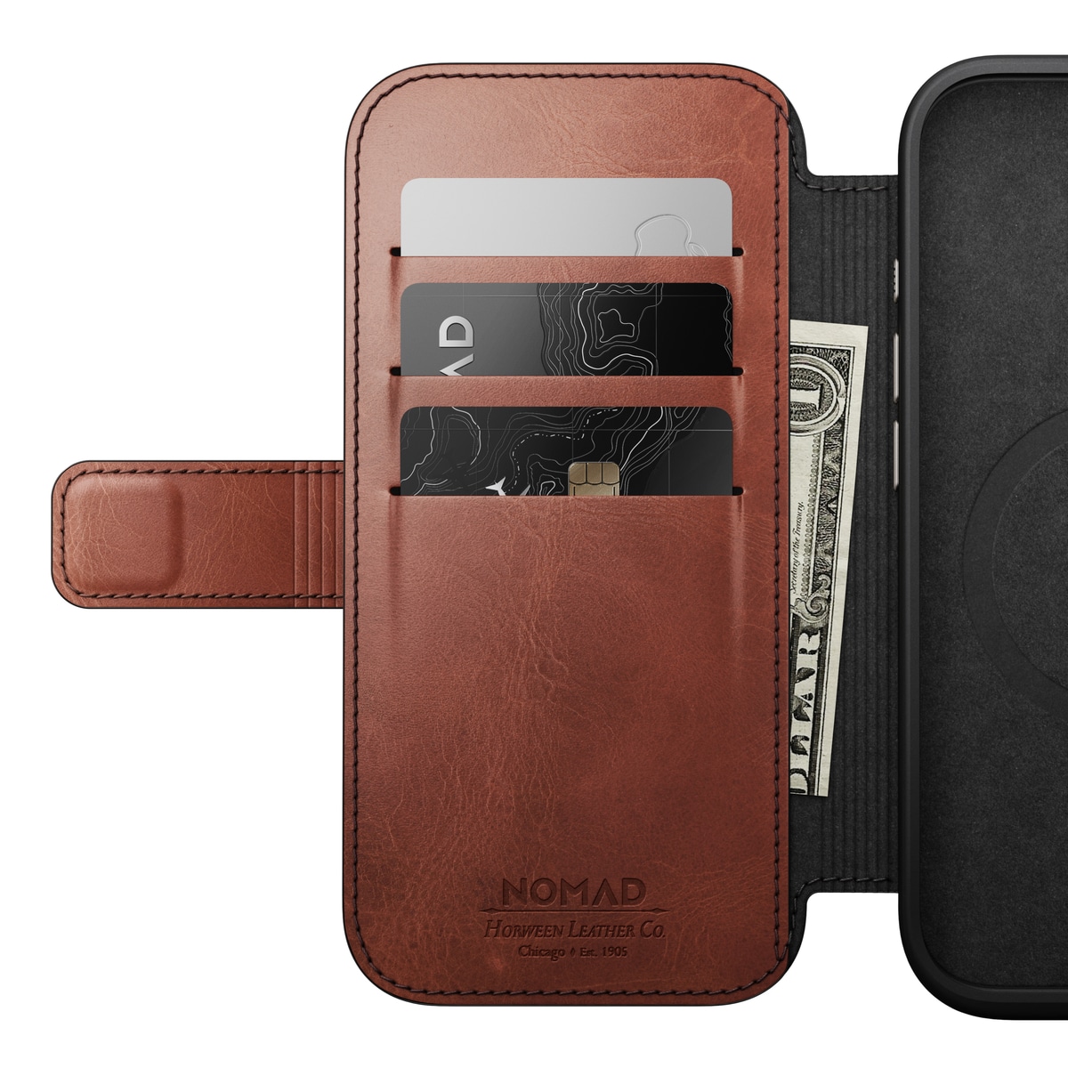 iPhone 16 Pro Läderfodral MagSafe  - Modern Horween Leather Folio Olde Dublin