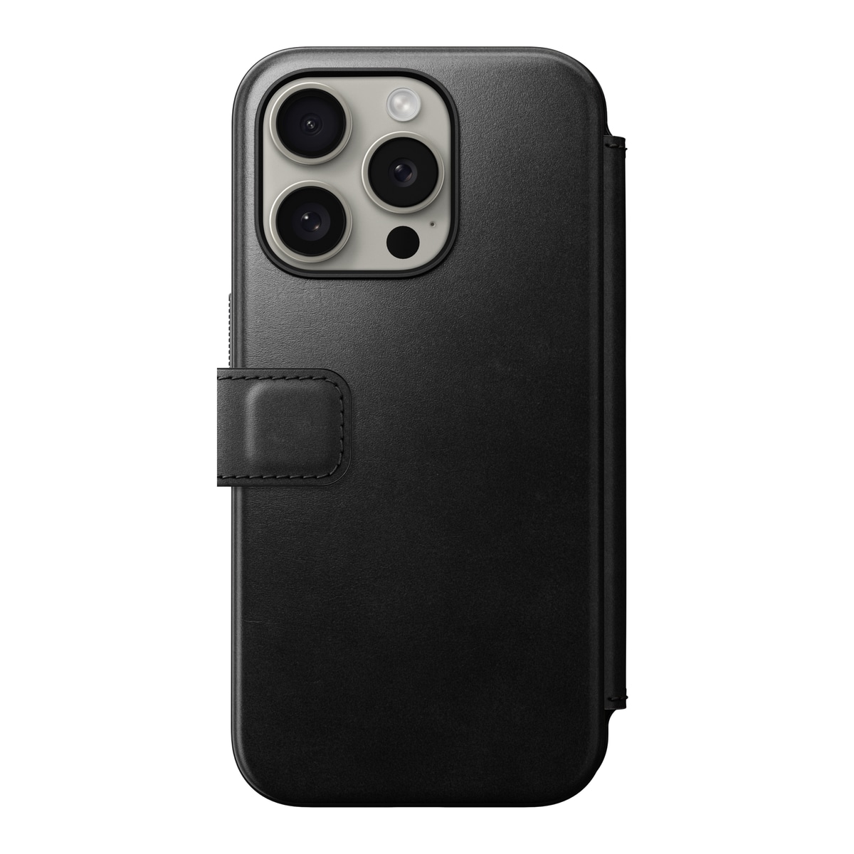 iPhone 15 Pro Läderfodral MagSafe  - Modern Horween Leather Folio Black