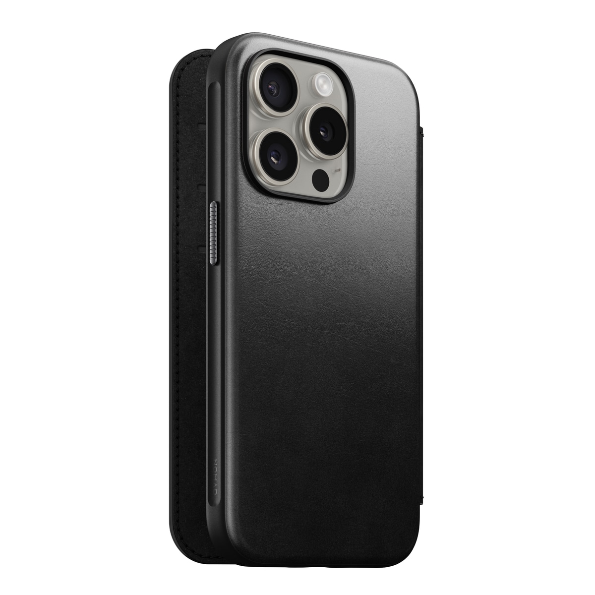 iPhone 15 Pro Läderfodral MagSafe  - Modern Horween Leather Folio Black