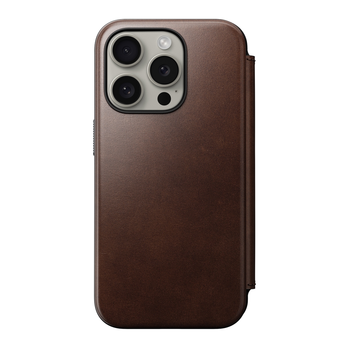 iPhone 15 Pro Läderfodral MagSafe  - Modern Horween Leather Folio Rustic Brown