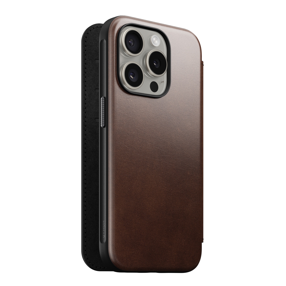 iPhone 15 Pro Läderfodral MagSafe  - Modern Horween Leather Folio Rustic Brown