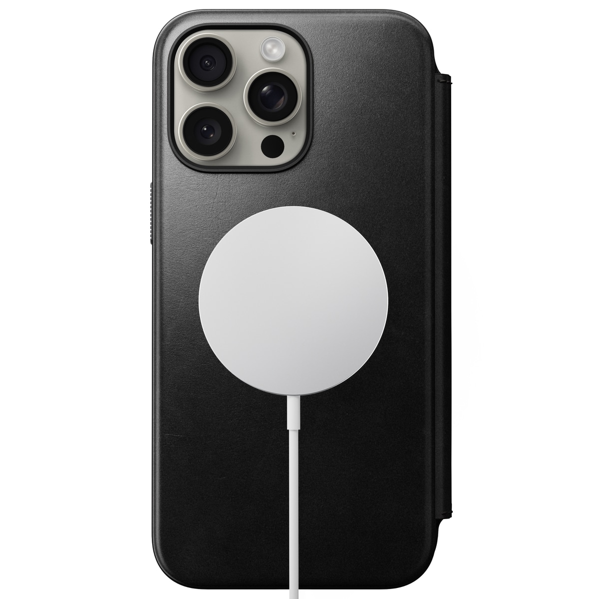 iPhone 15 Pro Max Läderfodral MagSafe  - Modern Horween Leather Folio Black