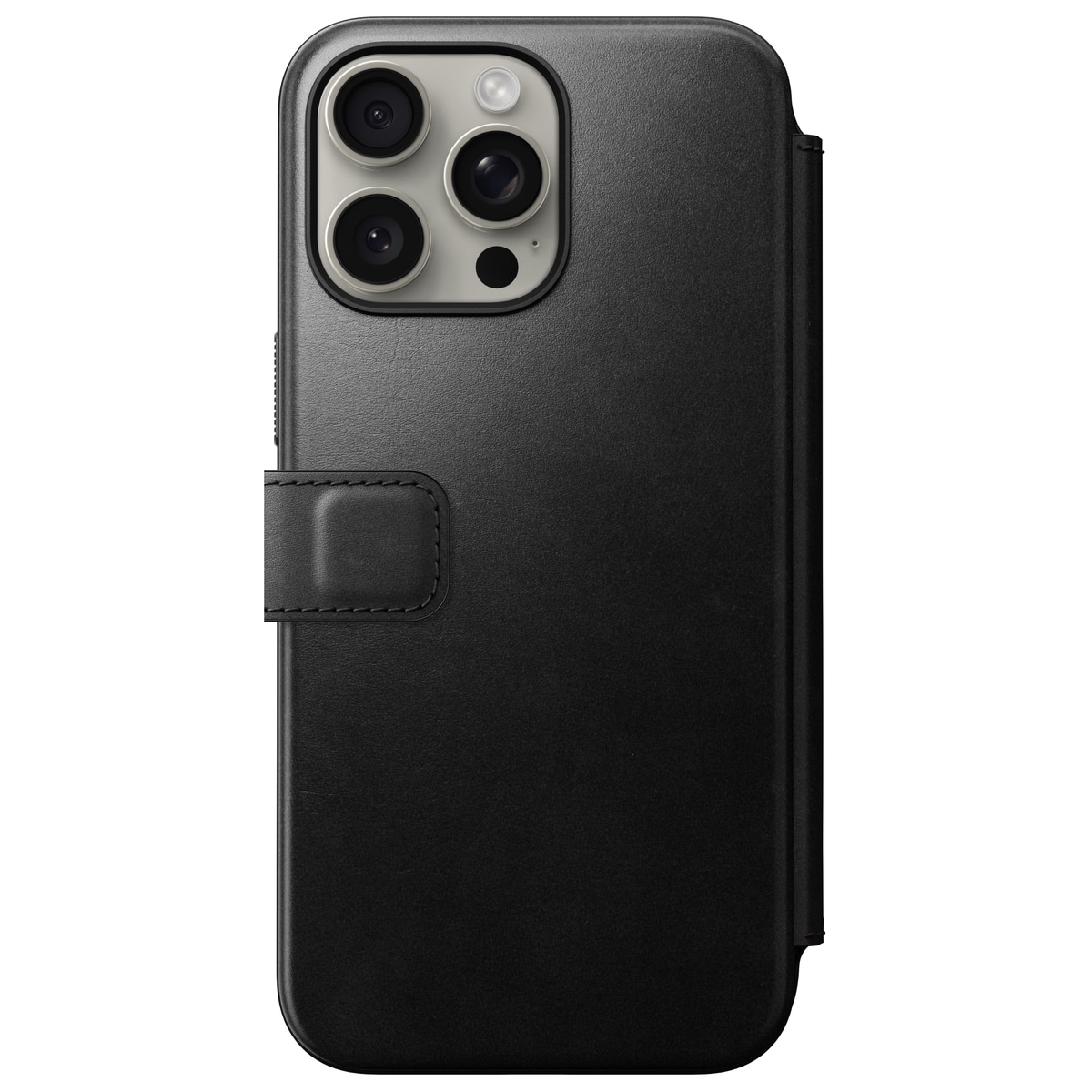 iPhone 15 Pro Max Läderfodral MagSafe  - Modern Horween Leather Folio Black
