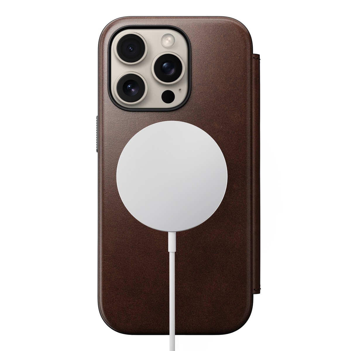 iPhone 16 Pro Läderfodral MagSafe  - Modern Horween Leather Folio Rustic Brown