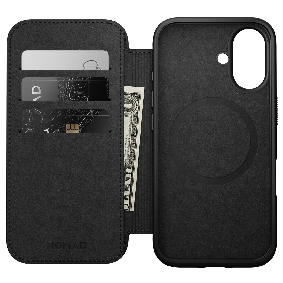 iPhone 16 Fodral MagSafe - Modern Leather Folio, Black