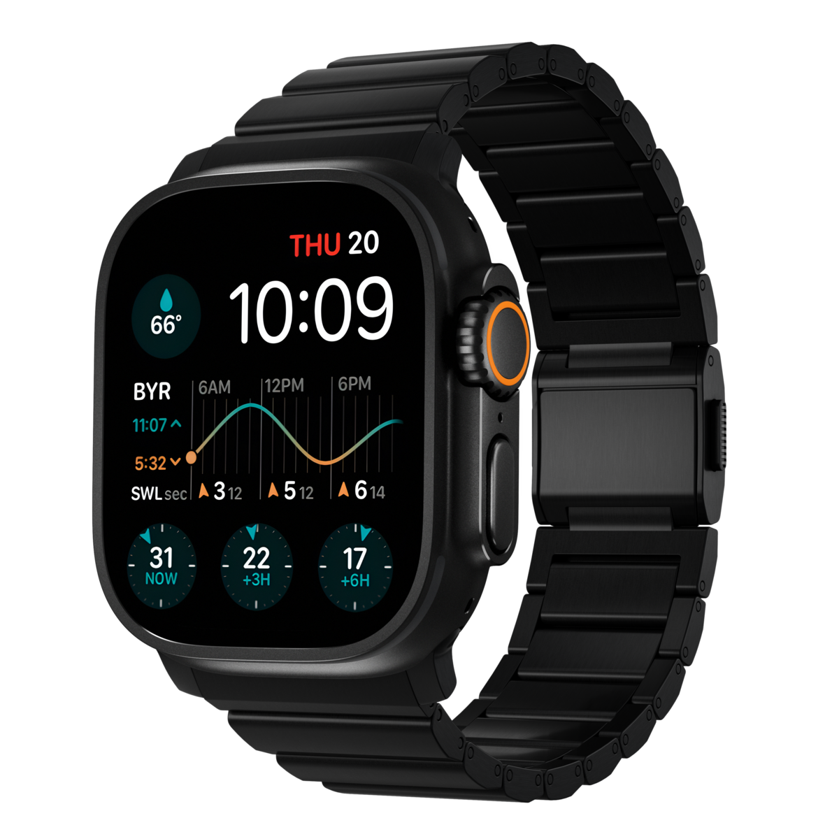 Apple Watch Ultra 49mm 2nd Gen Titanium Armband, Svart