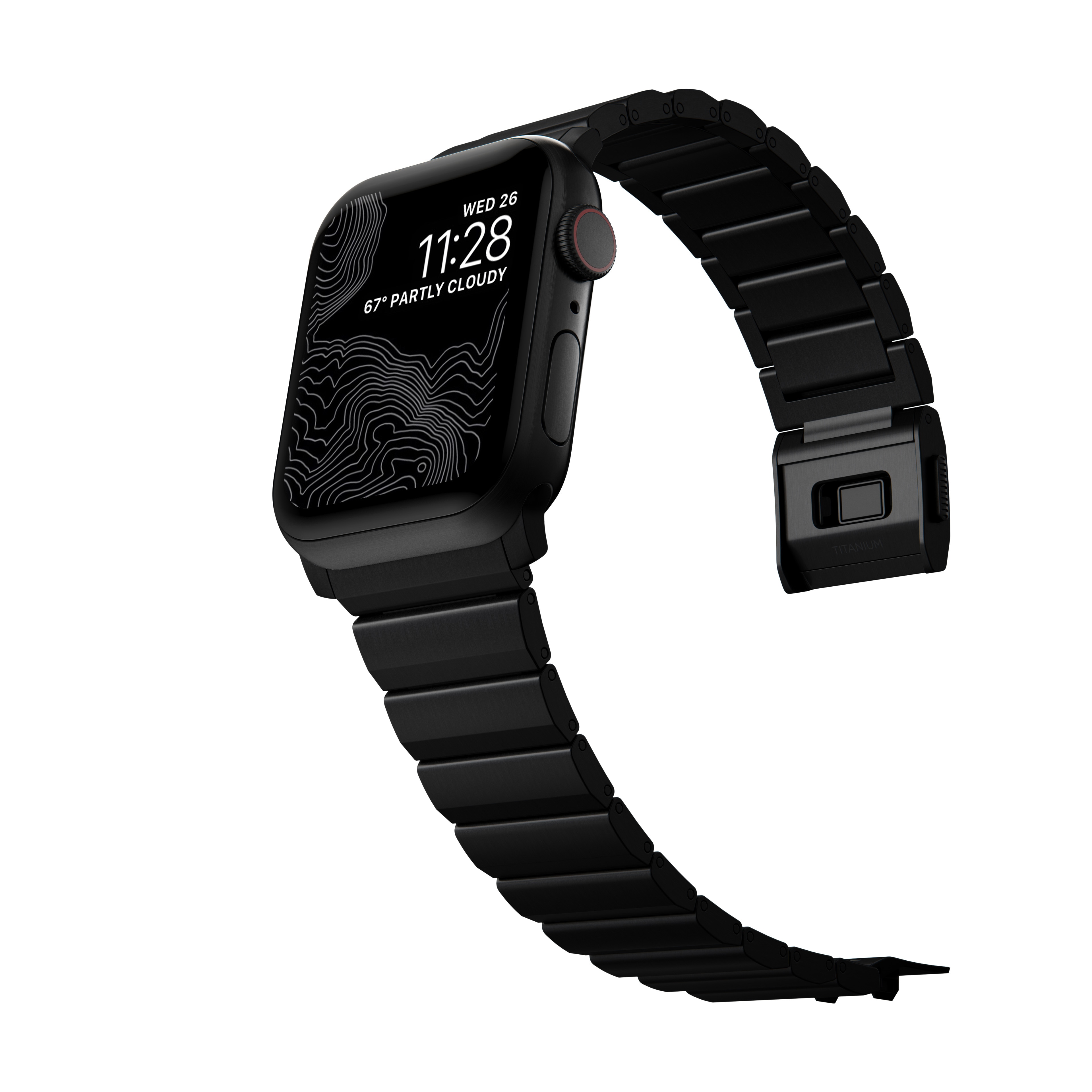 Apple Watch Series 7 45mm Titanium Armband, Svart