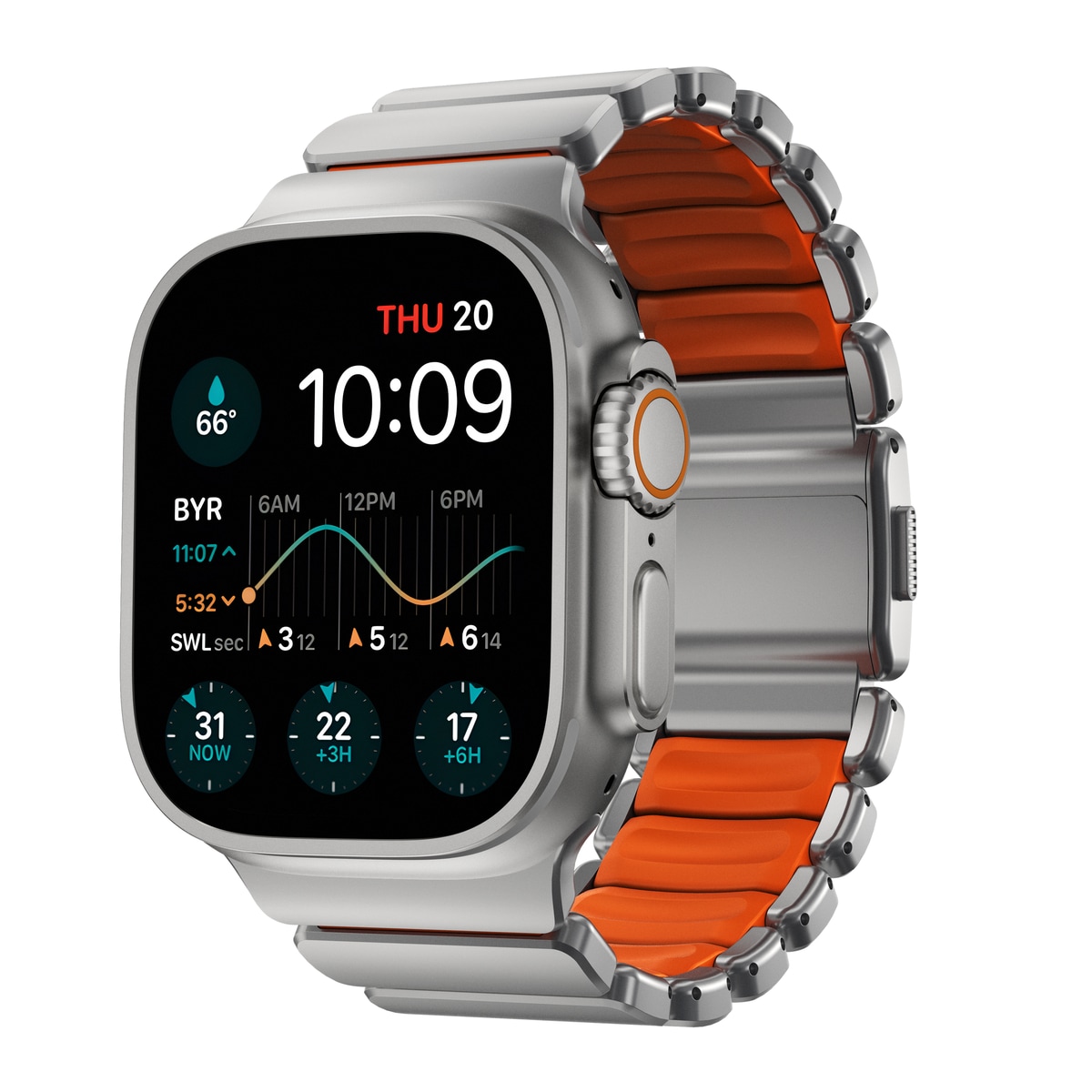 Apple Watch Series 10 46mm Titanium Armband, Silver