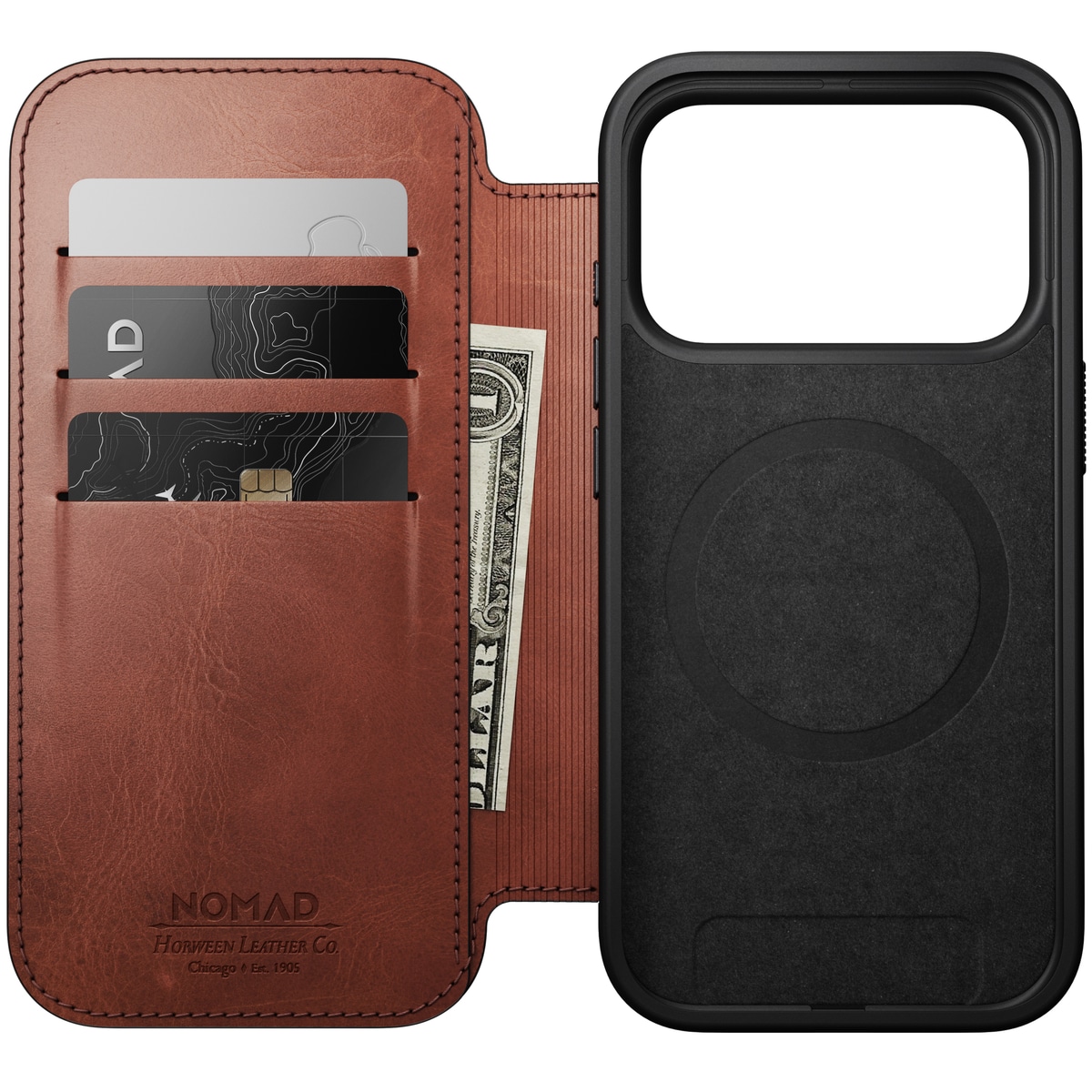 iPhone 17 Pro Läderfodral MagSafe  - Modern Horween Leather Folio Olde Dublin
