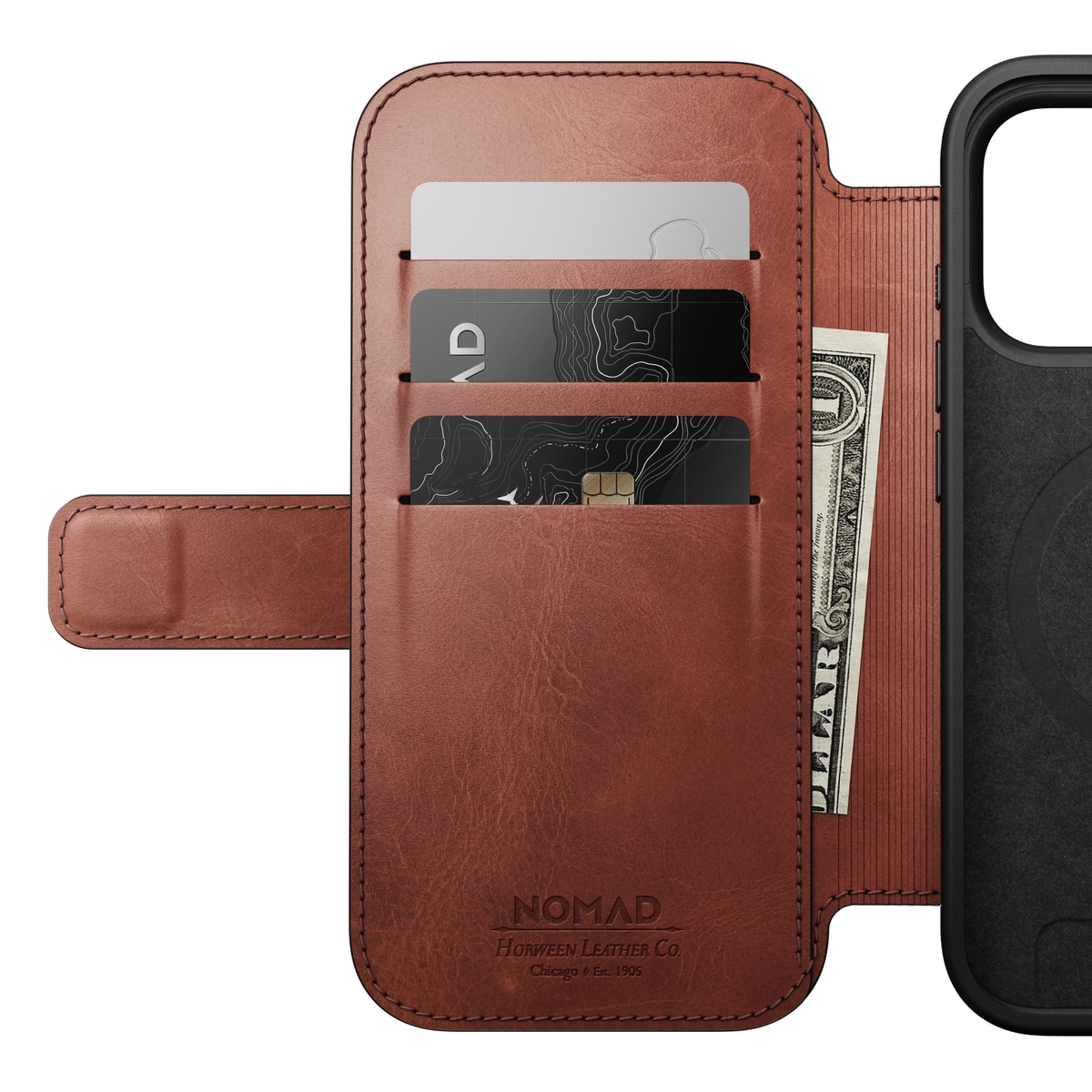 iPhone 17 Pro Läderfodral MagSafe  - Modern Horween Leather Folio Olde Dublin