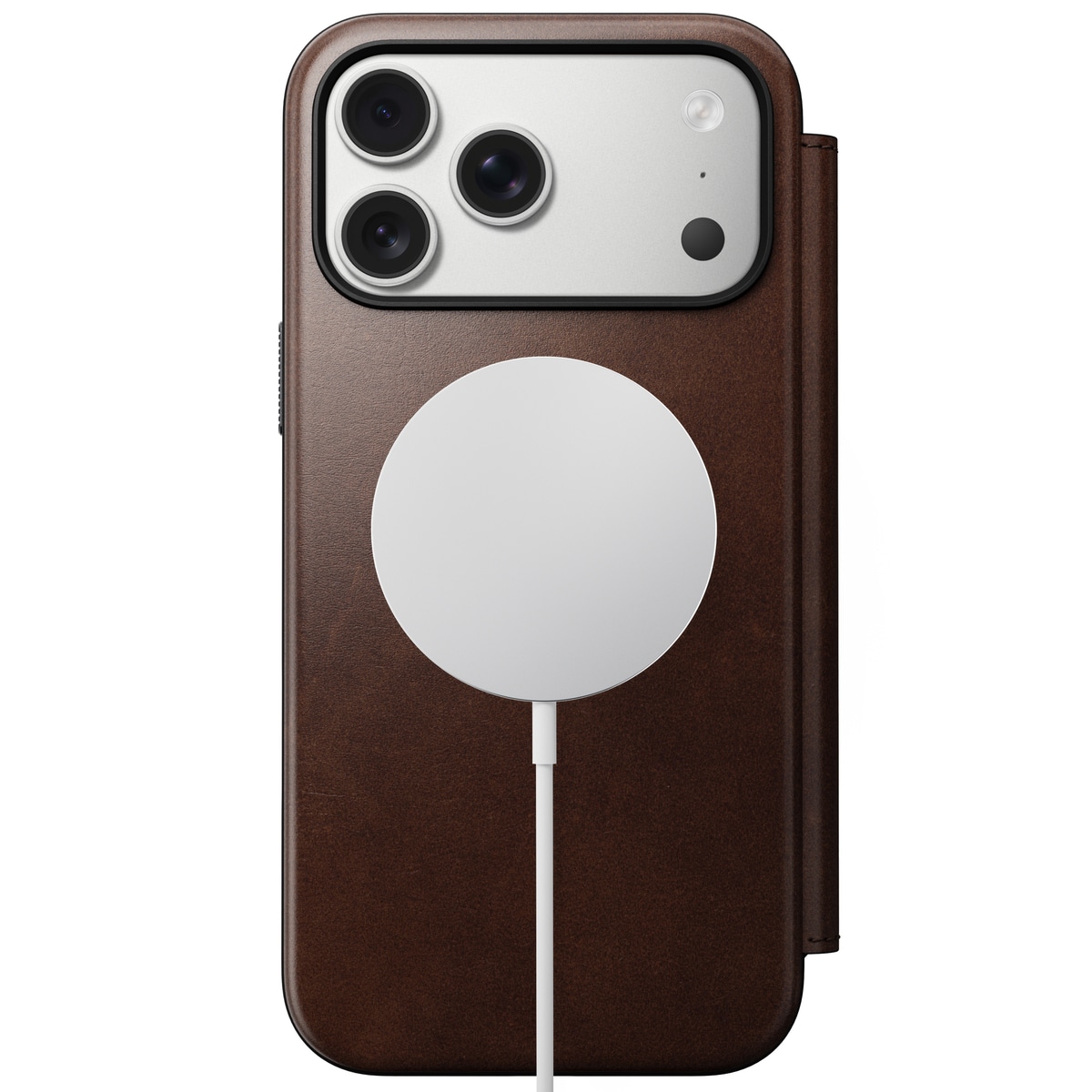 iPhone 17 Pro Max Läderfodral MagSafe  - Modern Horween Leather Folio Rustic Brown