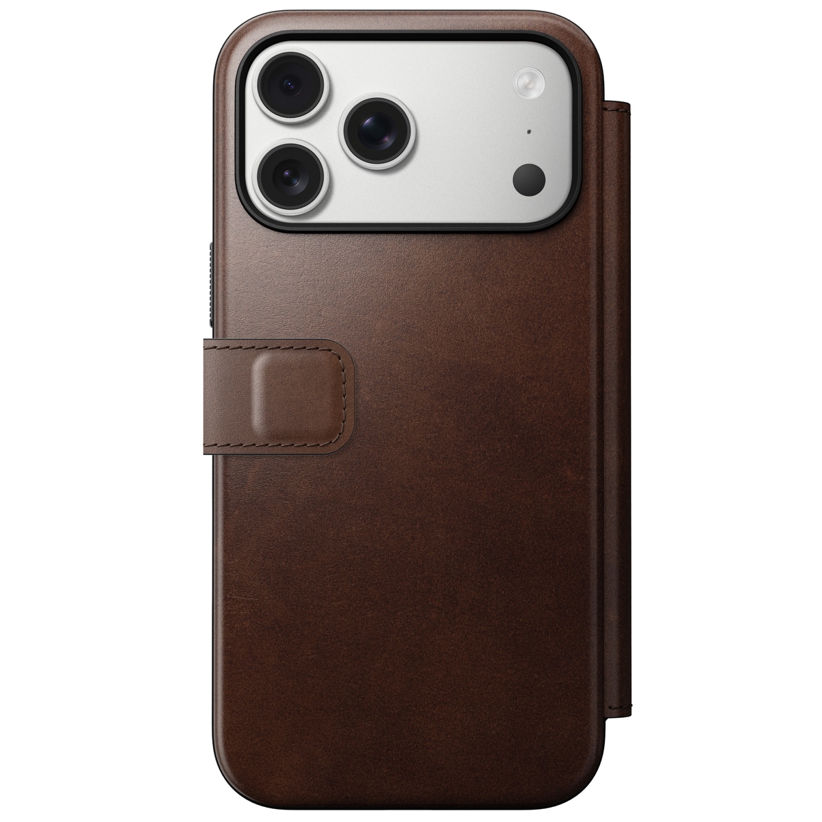 iPhone 17 Pro Max Läderfodral MagSafe  - Modern Horween Leather Folio Rustic Brown
