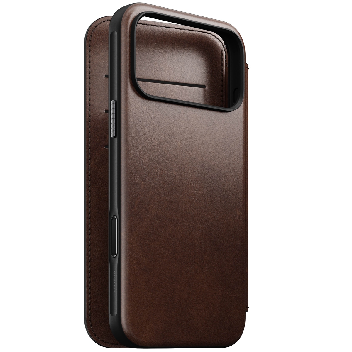 iPhone 17 Pro Max Läderfodral MagSafe  - Modern Horween Leather Folio Rustic Brown