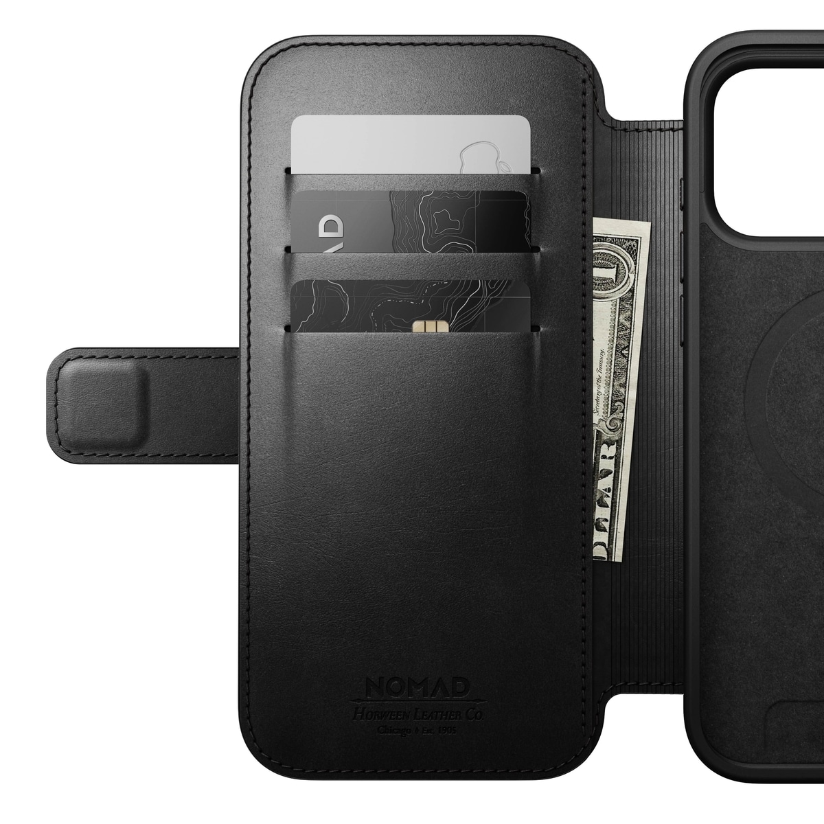 iPhone 17 Pro Max Läderfodral MagSafe  - Modern Horween Leather Folio Black